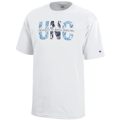 UNC Champion Youth Pattern Short Sleeve Tee