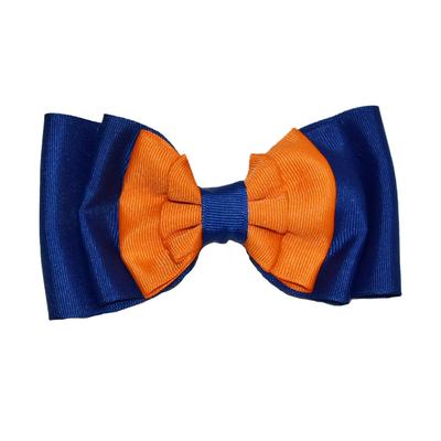 Florida Orange and Blue Ruffled Hair Bow