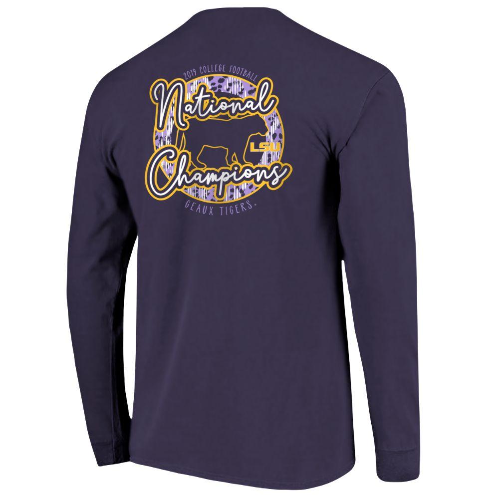 Lsu Lsu National Champions Circle Script Comfort Colors Long