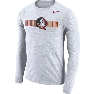Florida State Nike Dri-Fit Cotton Long Sleeve Slub Logo Tee