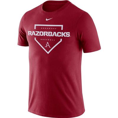 Arkansas Nike Men's Dri-fit Cotton Baseball Plate Tee