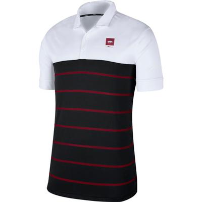 Arkansas Nike Label Striped Polo