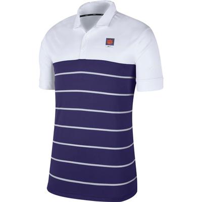 Clemson Nike Label Striped Polo