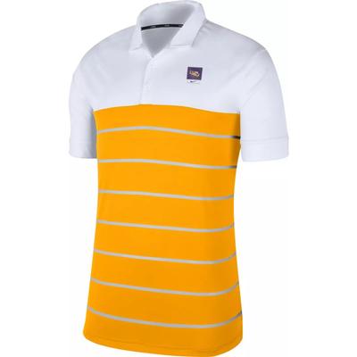 LSU Nike Label Striped Polo