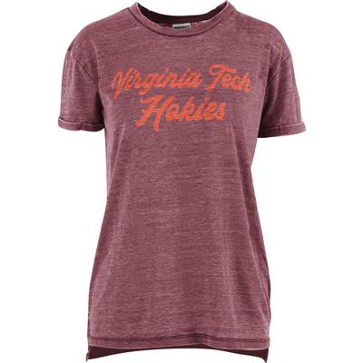 Virginia Tech Pressbox Women's Juniper Script Vintage Wash Tee
