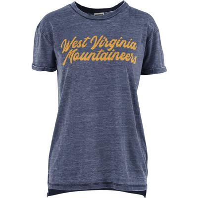 West Virginia Pressbox Women's Juniper Script Vintage Wash Tee