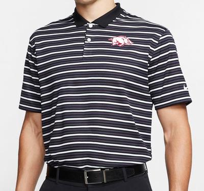 Arkansas Nike Golf Dry Victory Stripe Polo