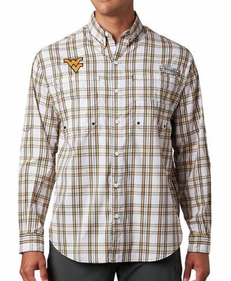 West Virginia Columbia Super Tamiami Long Sleeve Shirt