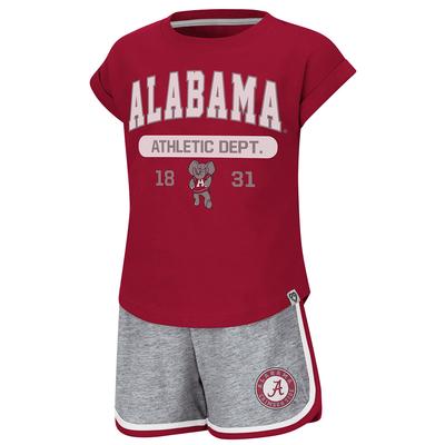 Alabama Colosseum Toddler Girl Charge It Short Set