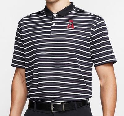 Alabama Nike Golf Retro Logo Dry Victory Stripe Polo