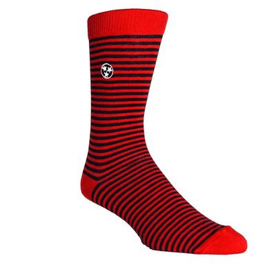 Volunteer Traditions Red and Navy Stripe Tri-Star Dress Socks