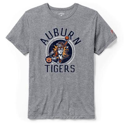 Auburn League Basketball Original Aubie Tri-blend Short Sleeve Grey Tee