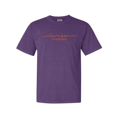 Clemson Summit Women's FC Script Over Mascot Short Sleeve Tee