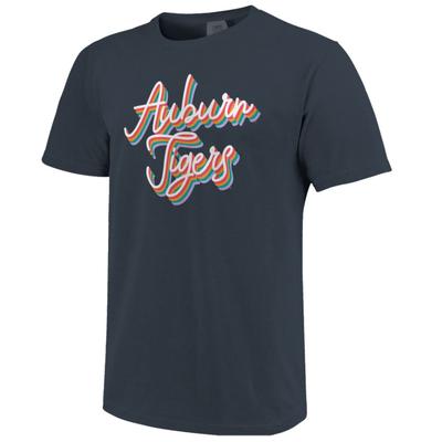 Auburn Women's Rainbow Girly Script Short Sleeve Tee