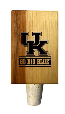 Kentucky Go Big Blue Timeless Etchings Hickory Bottle Stopper