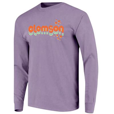 Clemson Women's Retro Cutout Stars Long Sleeve Tee