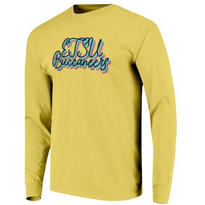 ETSU Women's Rainbow Girly Script Long Sleeve Tee