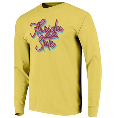 FSU Women's Rainbow Girly Script Long Sleeve Tee