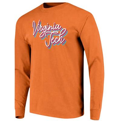 Virginia Tech Women's Rainbow Girly Script Long Sleeve Tee