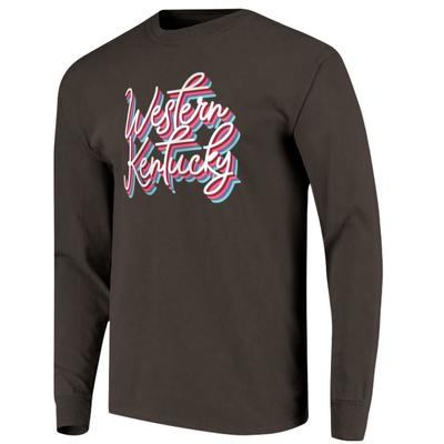 Western Kentucky Women's Rainbow Girly Script Long Sleeve Tee