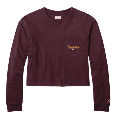 Virginia Tech League Clothesline Long Sleeve Crop Top