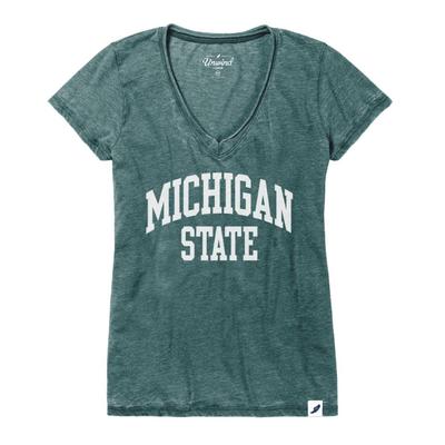Michigan State League Distressed Burnout V-Neck