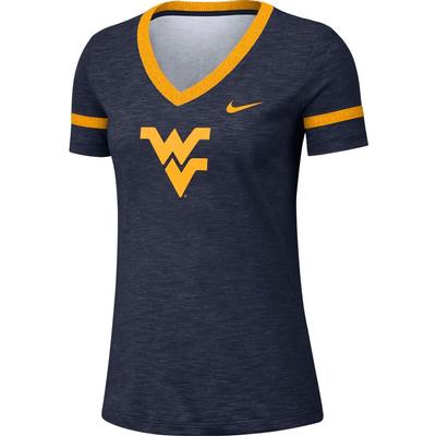 West Virginia Nike Women's Slub V-Neck Tee