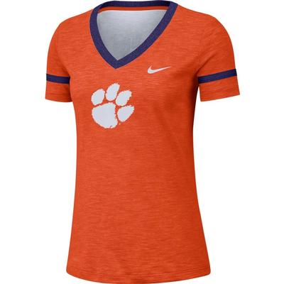 Clemson Nike Women's Slub V-Neck Tee