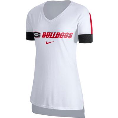 Georgia Nike Women's Dry Top V-Neck Tee