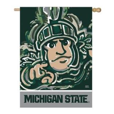 Michigan State Suede House Flag
