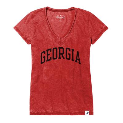 Georgia League Distressed Burnout V-Neck