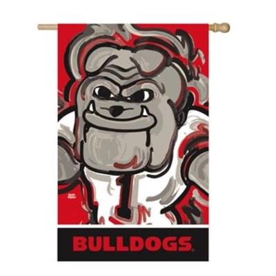 Georgia Mascot Suede House Flag