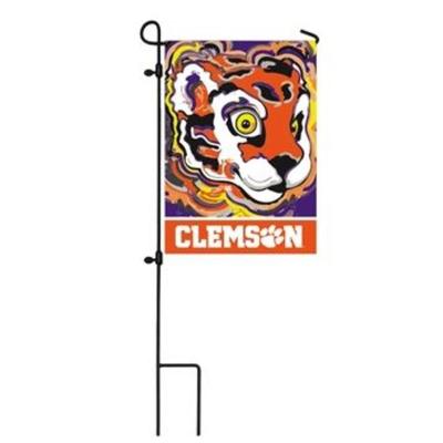 Clemson Suede Garden Flag