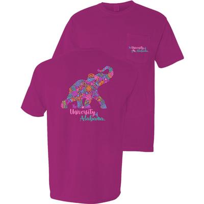 Alabama Blooming Elephant Comfort Colors Pocket Tee
