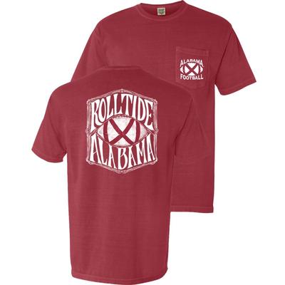 Alabama Flag Football Comfort Colors Pocket Tee