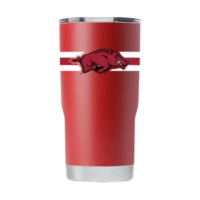 Arkansas 20 oz Primary Logo with Team Color Stripes Tumbler
