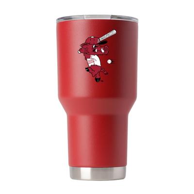 Arkansas 30 oz Ribby Logo Crimson Tumbler