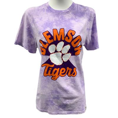 Clemson League Retro Tie Dye Crew Tee Shirt