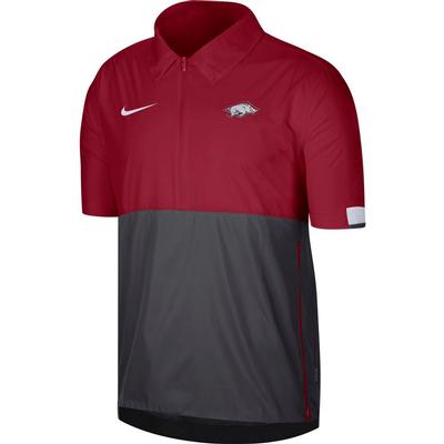 Arkansas Nike Men's Lightweight Coach Short Sleeve Jacket