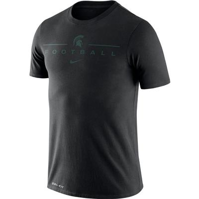 Michigan State Nike Men's Dri-fit Icon Football Word Tee