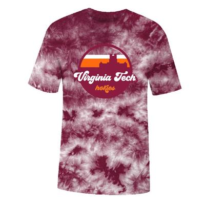 Virginia Tech Tie Dye Crystal Wash Short Sleeve Tee