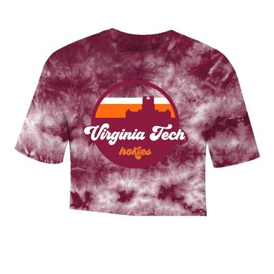 Virginia Tech Tie Dye Crystal Wash Crop Top