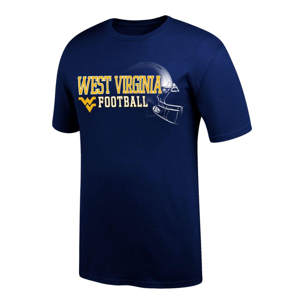 WVU | West Virginia Football Tee Shirt with Helmet | Alumni Hall
