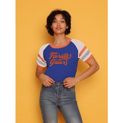 Florida Holly 3 Stripe Short Sleeve cropped Tee