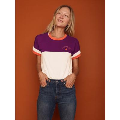 Clemson CAMP Collection Romy Color Block Stripe Sleeve Tee