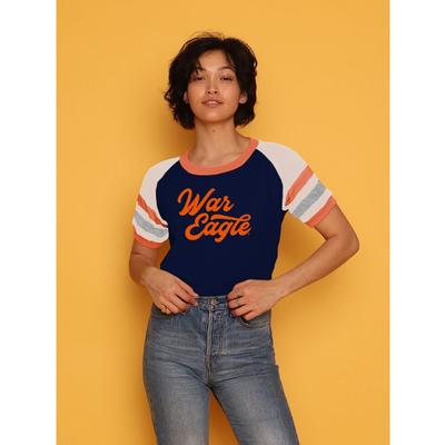 Auburn CAMP Collection Holly 3 Cropped Stripe Sleeve Tee