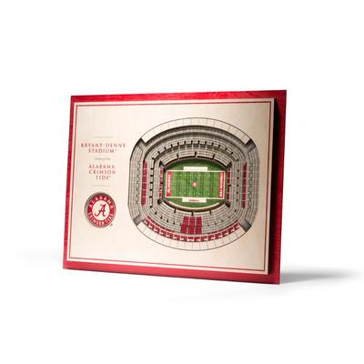 Alabama 5-Layer 3D Bryant-Denny Stadium View Wall Art