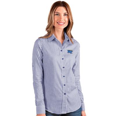 MTSU Antigua Women's Structure Gingham Woven Top