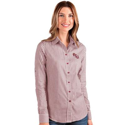 FSU Antigua Women's Structure Gingham Woven Top