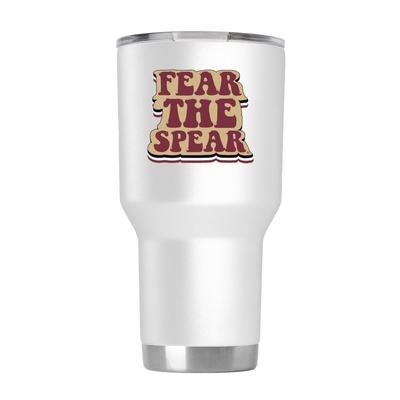 FSU 30 oz White 70s Bubble Font Tumbler